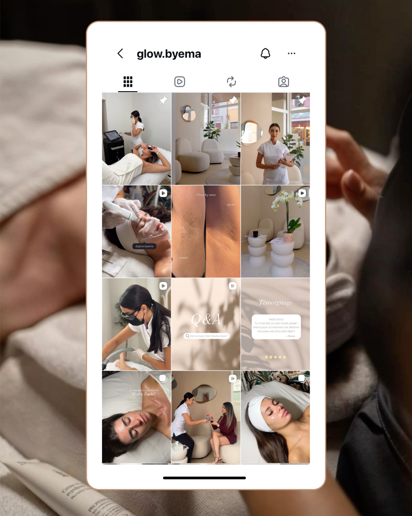 Aperçu du compte Instagram Glow by Ema à Genève